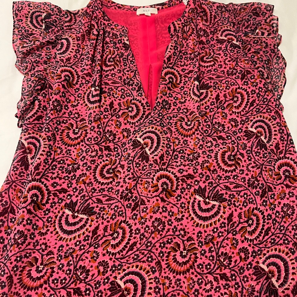 A.L.C. Pink Floral Blouse